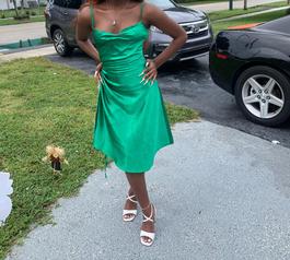 Miss circle Green Size 2 $300 Floor Length 50 Off Side slit Dress on Queenly