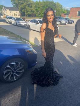 Portia and Scarlett Black Size 4 $300 Prom Military Straight Dress on Queenly