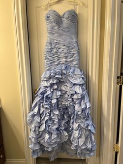Jovani Blue Size 4 Polyester 70 Off Sweetheart $300 Mermaid Dress on Queenly