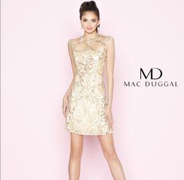Mac Duggal Gold Size 2 Midi $300 Cocktail Dress on Queenly
