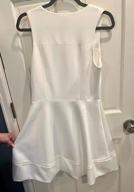 Vince Camuto White Size 10 Floor Length Military A-line Dress on Queenly