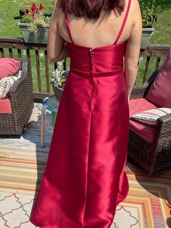 DaVinci Red Size 16 Silk Pockets A-line Dress on Queenly