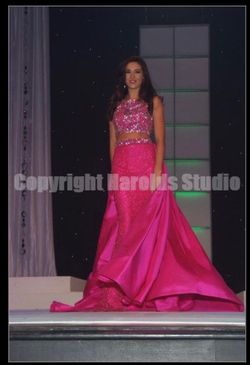 Sherri Hill Pink Size 0 Appearance Sequined Black Tie Floor Length Train Dress on Queenly
