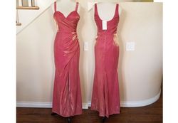 Style Fuchsia Iridescent Metallic Sleeveless Sweetheart Neckline Gown Maniju Pink Size 4 Floor Length Sorority Formal Spandex Side slit Dress on Queenly