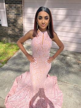 Sherri Hill Pink Size 00 Halter Pageant Lace Cocktail Dress on Queenly
