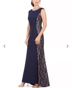 Jessica Howard Navy Blue Size 10 $300 Jersey Boat Neck Mermaid Dress on Queenly