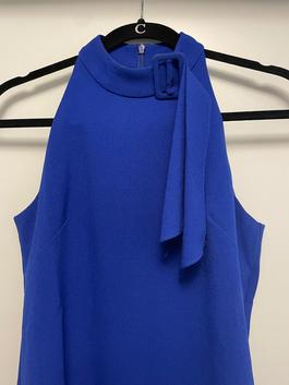 Vince Camuto Blue Size 2 $300 Boat Neck A-line Dress on Queenly