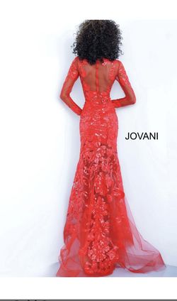 Jovani Blue Size 10 Floor Length Prom Train Sleeves Mermaid Dress on Queenly