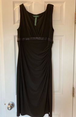 Ralph Lauren Black Size 10 Midi $300 Cocktail Dress on Queenly