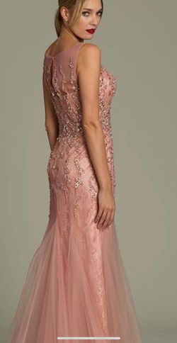 Jovani Pink Size 14 Prom Lace Boat Neck Ball gown on Queenly