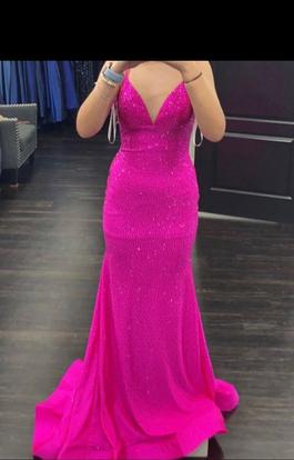 Sherri Hill Hot Pink Size 2 Prom Floor Length Jewelled A-line Dress on Queenly