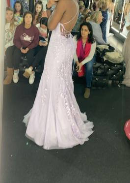 Sherri Hill Purple Size 4 Train Floor Length A-line Dress on Queenly