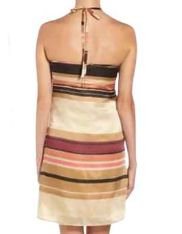 Jenny Han Multicolor Size 6 Halter $300 Satin Cocktail Dress on Queenly