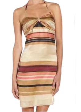 Jenny Han Multicolor Size 6 Halter $300 Satin Cocktail Dress on Queenly