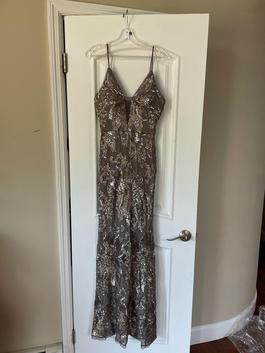 Betsy and Adam Silver Size 6 Military Betsy & Adam Mermaid Dress on Queenly
