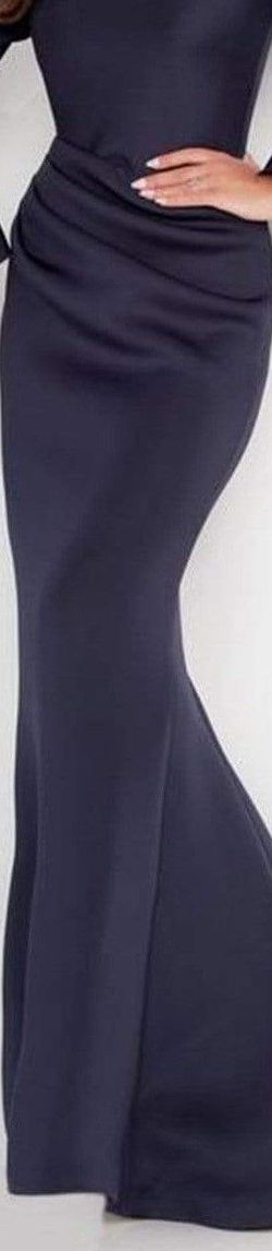 Style JV20G39739-20 Jovani Navy Blue Size 16 Floor Length Plus Size Mermaid Dress on Queenly