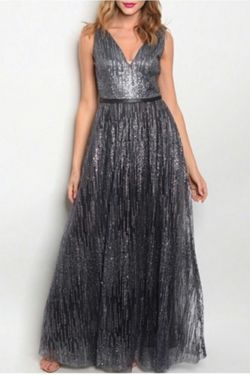 Style m26526 Maniju Silver Size 2 Floor Length $300 Fitted A-line Dress on Queenly