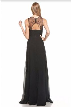 Style m24170 Maniju Black Size 2 Wedding Guest Sheer Straight Jewelled A-line Dress on Queenly