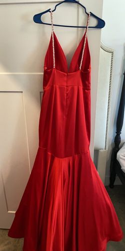 Tiffany Designs Red Size 4 Military Floor Length Mermaid Dress on Queenly