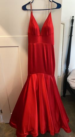 Tiffany Designs Red Size 4 Military Floor Length Mermaid Dress on Queenly