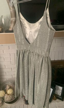 Style -1 Jovani Silver Size 2 Nightclub Spaghetti Strap Appearance $300 Cocktail Dress on Queenly