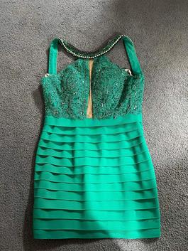 Sherri Hill Green Size 6 Midi Cocktail Dress on Queenly