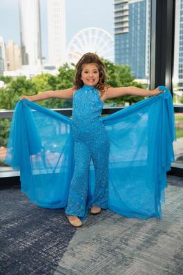 Rachel Allen Perfect Angels Blue Size 8 $300 Turquoise Jumpsuit Dress on Queenly