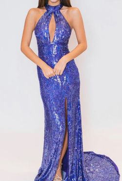 Sherri Hill Purple Size 6 Floor Length Straight Dress on Queenly