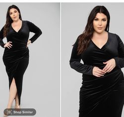 Style -1 Fashion Nova Black Size 18 Plus Size Floor Length Side slit Dress on Queenly