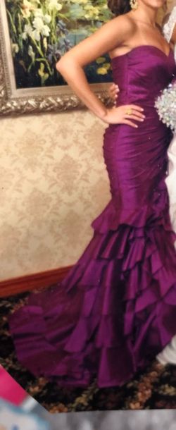 Jovani Royal Purple Size 2 50 Off Black Tie Mermaid Dress on Queenly