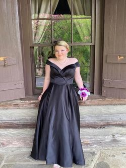 Rachel Allan Black Size 12 Plus Size $300 Prom Ball gown on Queenly