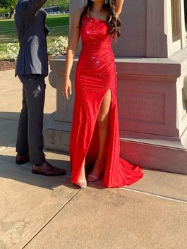 Sherri Hill Red Size 4 Side slit Dress on Queenly