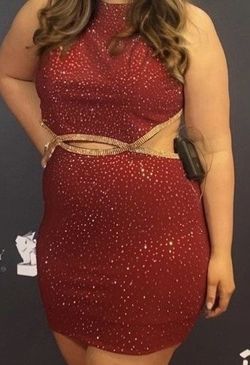 Jovani Red Size 10 Bodycon Cocktail Dress on Queenly