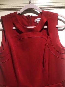 Calvin Klein Red Size 8 Interview Pockets $300 Jumpsuit Dress on Queenly