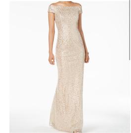 ADRIANNA PAPELL Nude Size 6 Polyester $300 50 Off Straight Dress on Queenly