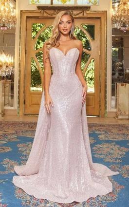 Portia and Scarlett Pink Size 2 Floor Length Overskirt Mermaid Dress on Queenly