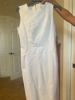 Calvin Klein White Size 4 Floor Length $300 Interview A-line Dress on Queenly