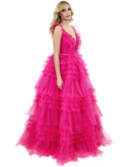 Style 8092 Marc Defang Pink Size 0 Tulle Prom A-line Dress on Queenly