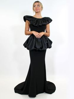 Style 9011 Marc Defang Black Size 00 Tall Height Floor Length Prom Custom Mermaid Dress on Queenly