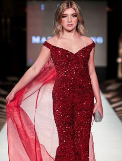 Style 8046 Marc Defang Red Size 00 Custom Floor Length Jumpsuit Dress on Queenly