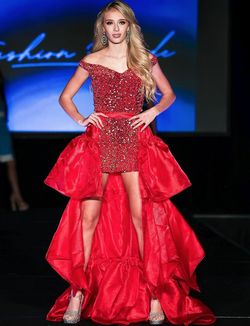 Style 8047 Marc Defang Red Size 00 Custom $300 Jumpsuit Dress on Queenly