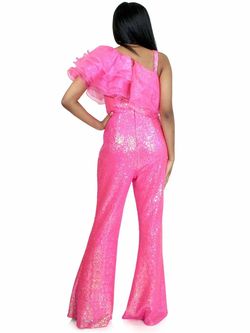 Style 8033 Marc Defang Hot Pink Size 00 Euphoria Floor Length Custom Jumpsuit Dress on Queenly