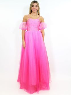 Style 5073 Marc Defang Pink Size 00 Tall Height Floor Length A-line Dress on Queenly