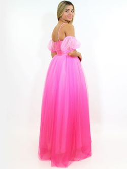 Style 5073 Marc Defang Hot Pink Size 16 Black Tie Prom A-line Dress on Queenly