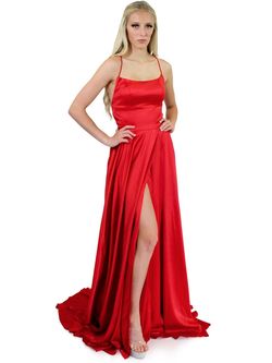 Style 5020 Marc Defang Red Size 00 Euphoria Pockets $300 Floor Length Prom Side slit Dress on Queenly