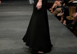 Style 8005B Marc Defang Black Size 6 Euphoria Prom Jersey Train Sleeves Side slit Dress on Queenly