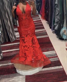 Jovani Red Size 10 Floor Length Mermaid Dress on Queenly