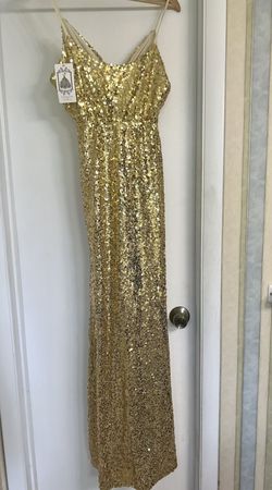 Gold Size 2.0 Side slit Dress on Queenly