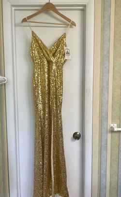 Gold Size 2.0 Side slit Dress on Queenly