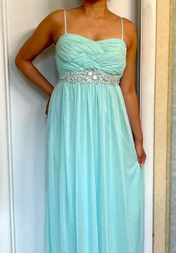 Jodi Kristopher Blue Size 0.0 Turquoise Floor Length Straight Dress on Queenly